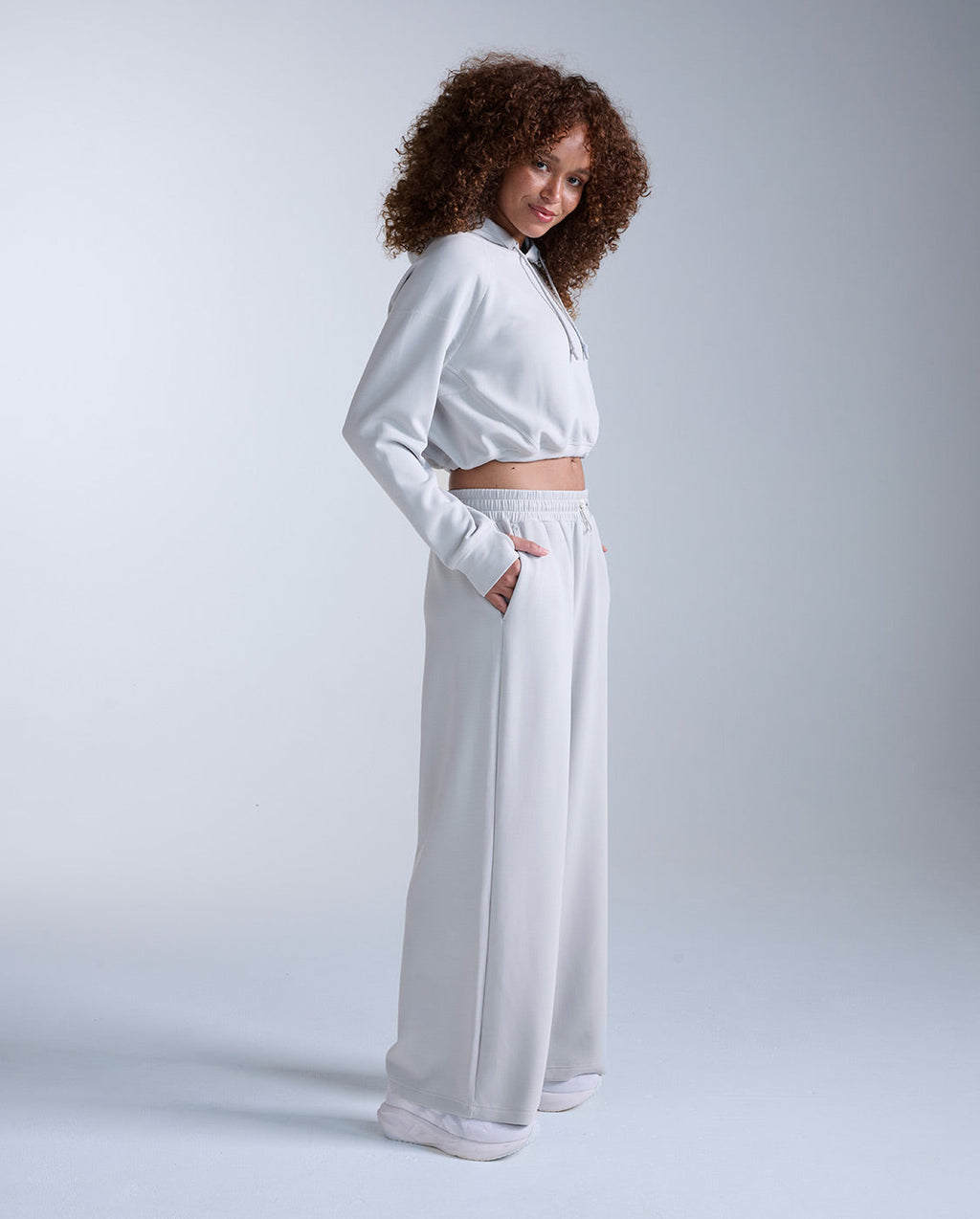Wonderluxe Sand Washed Cropped Hoodie