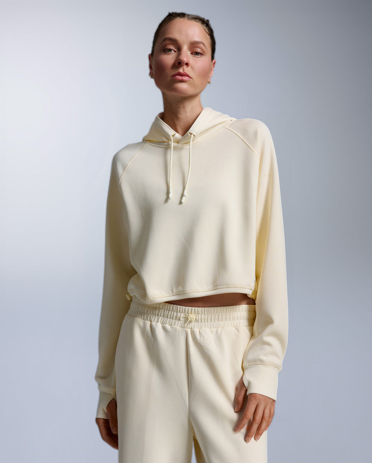 Wonderluxe Sand Washed Cropped Hoodie