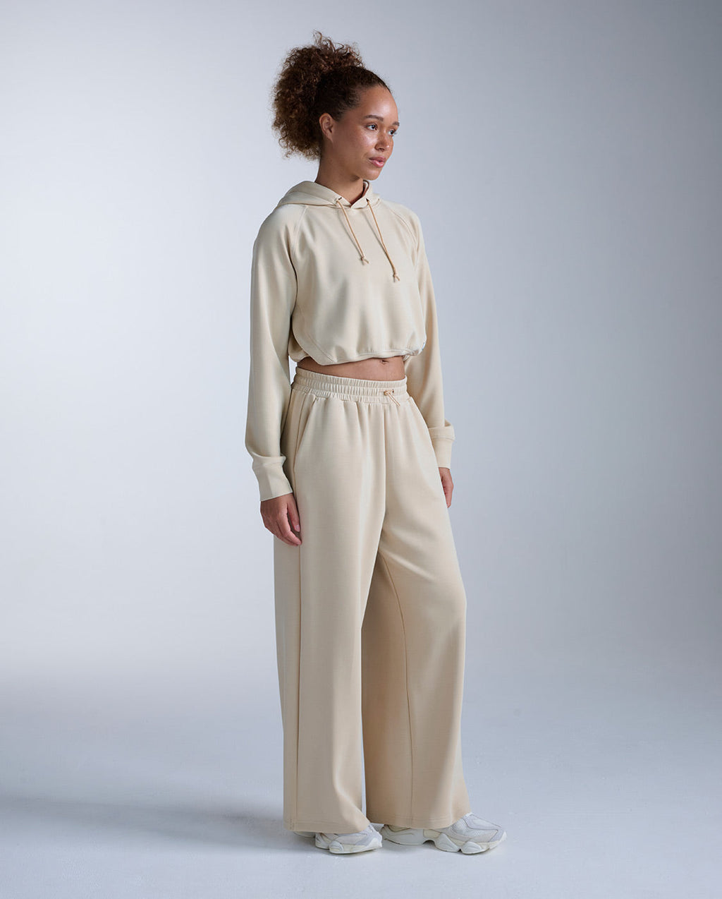Wonderluxe Sand Washed Cropped Hoodie