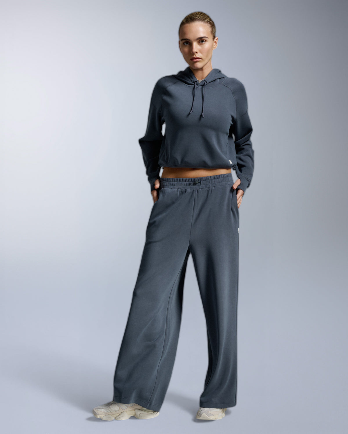 Wonderluxe Sand Washed Cropped Hoodie