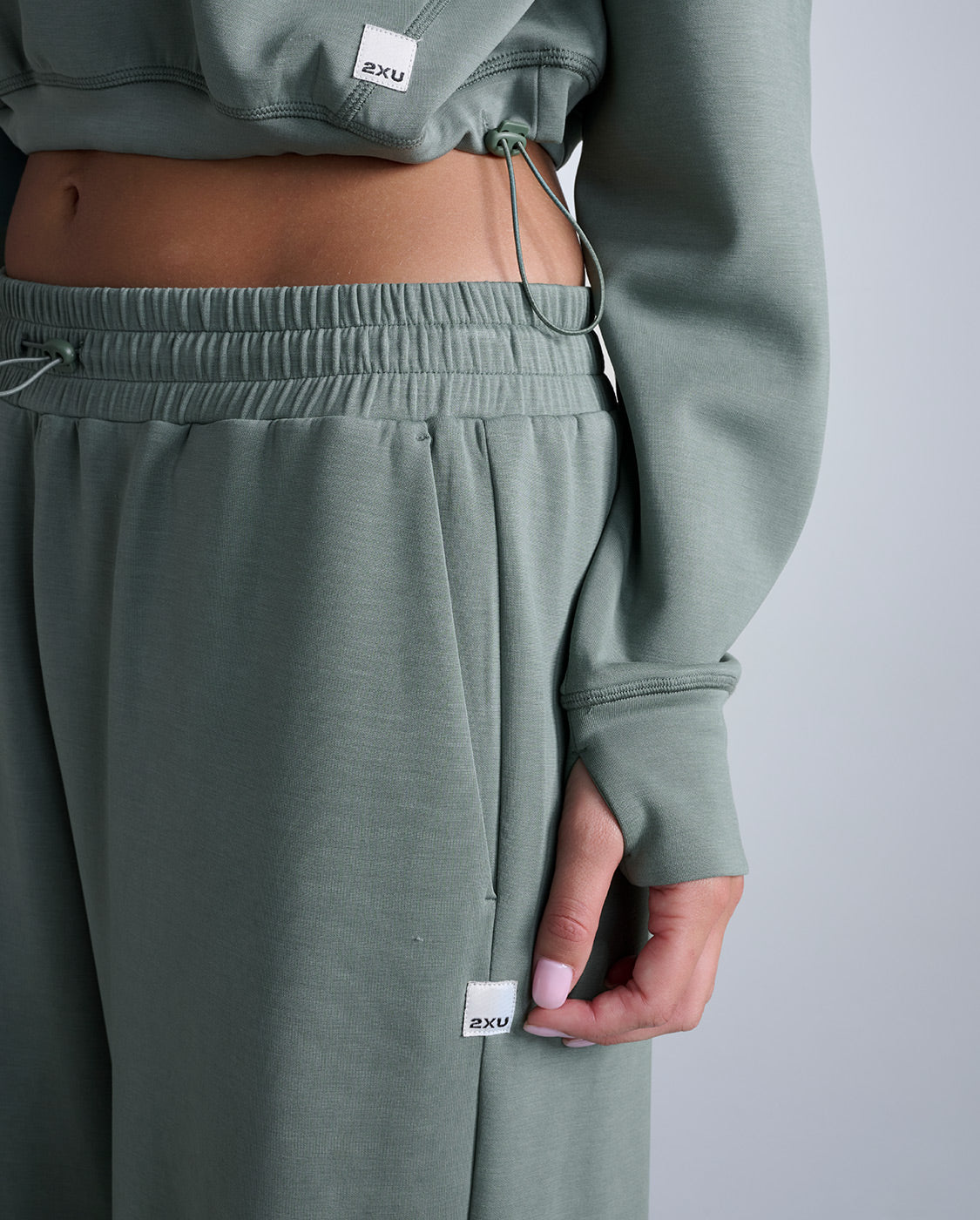 Wonderluxe Sand Washed Cropped Hoodie