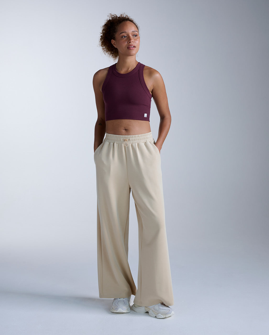 Wonderluxe Sand Washed Wide Leg Pants