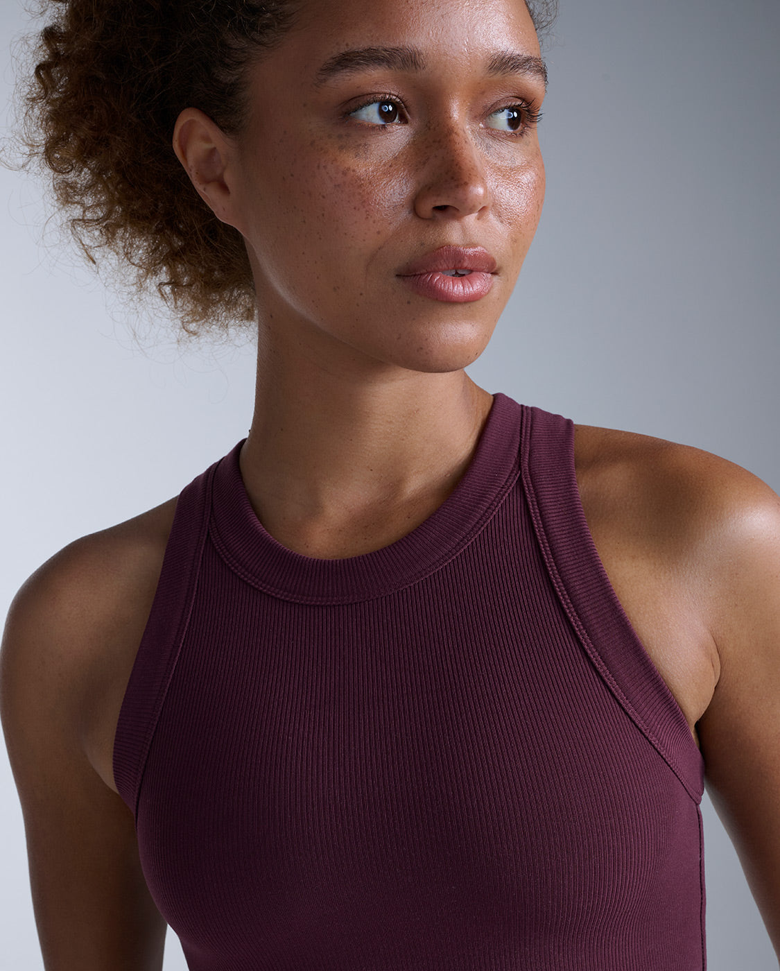 Fluid Tencel Ribbed Crop Tank